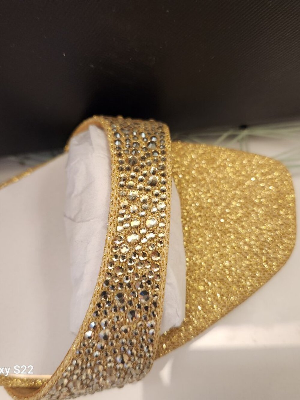 Badgley Mischka "Sally" Gold Embellished Heeled Sandals. NIB. Size 8.5 - Picture 3 of 10